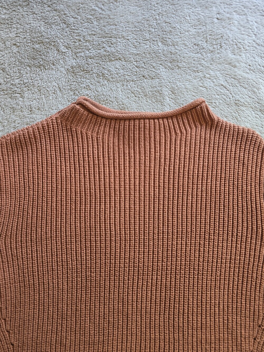 Kuwalla Rust Rib-Knit Mock Neck Sweater Size Medium - Picture 5 of 12